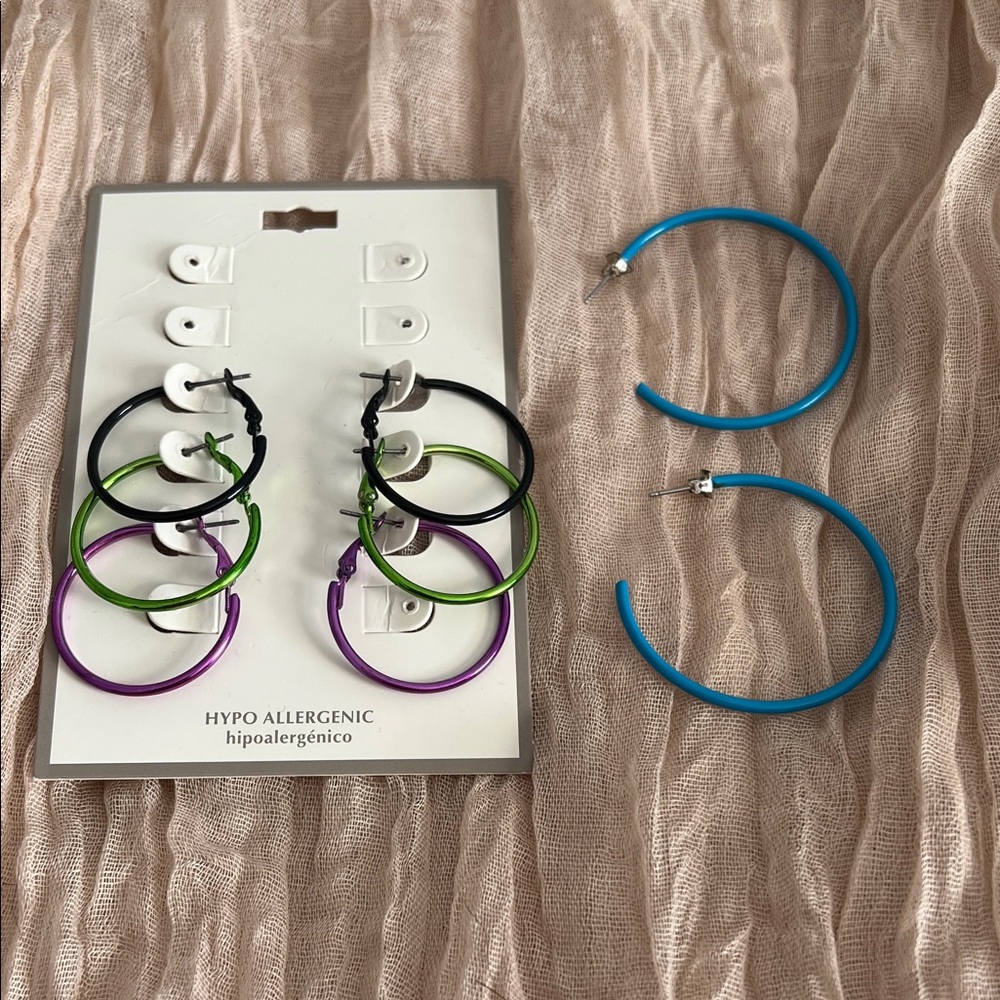 Colorful Hoop Earrings Bundle